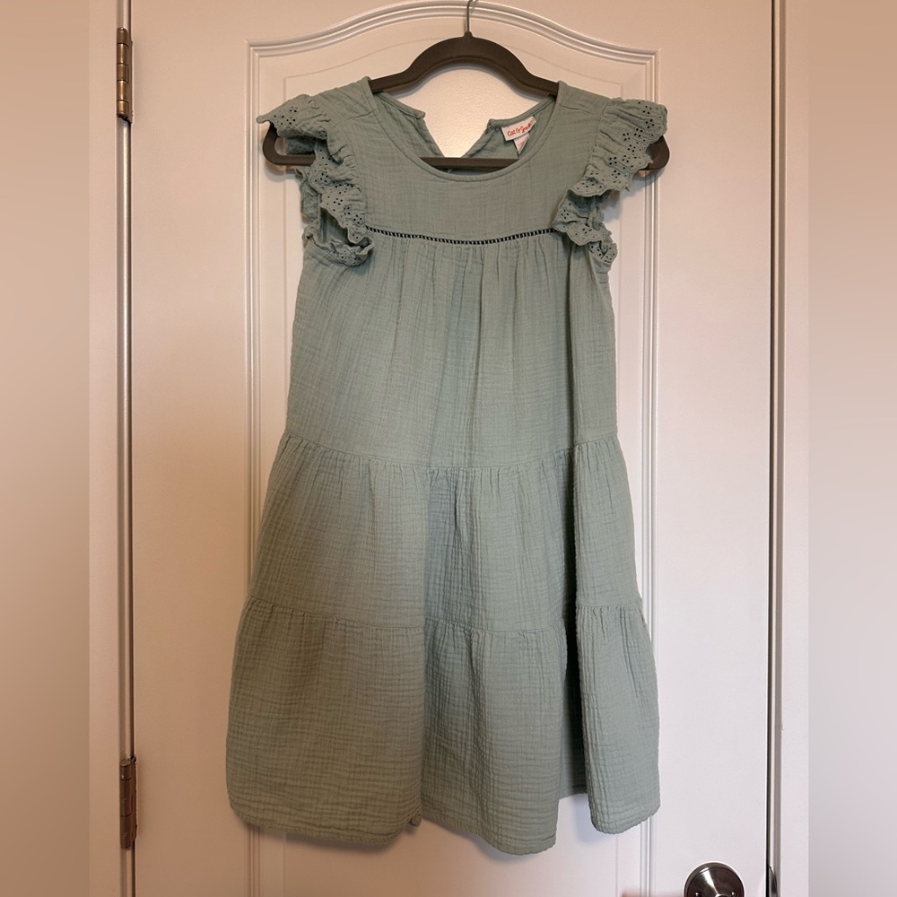 Cat and Jack kids crepe ruffle dress in light blue